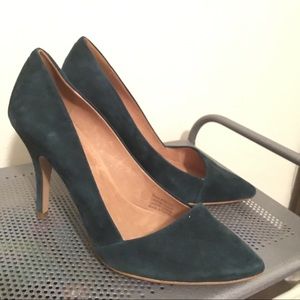 Green Suede Pumps
